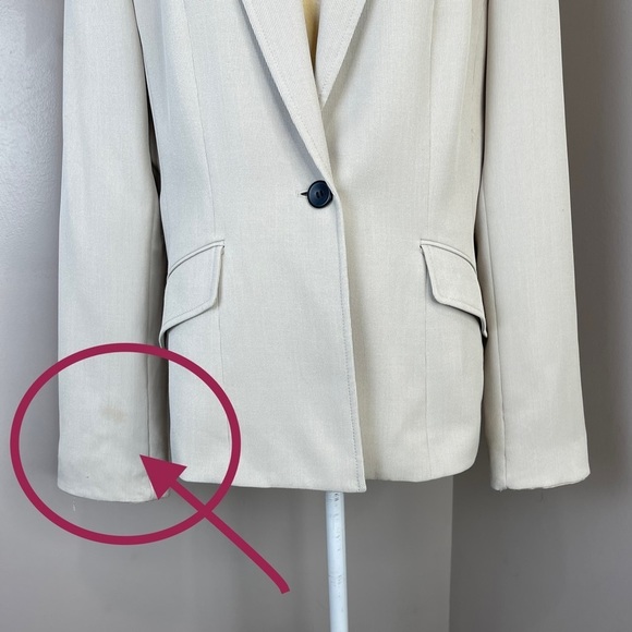 Vintage Evan Picone Blazer Sz 14 One Button Front Beige color - Picture 10 of 16